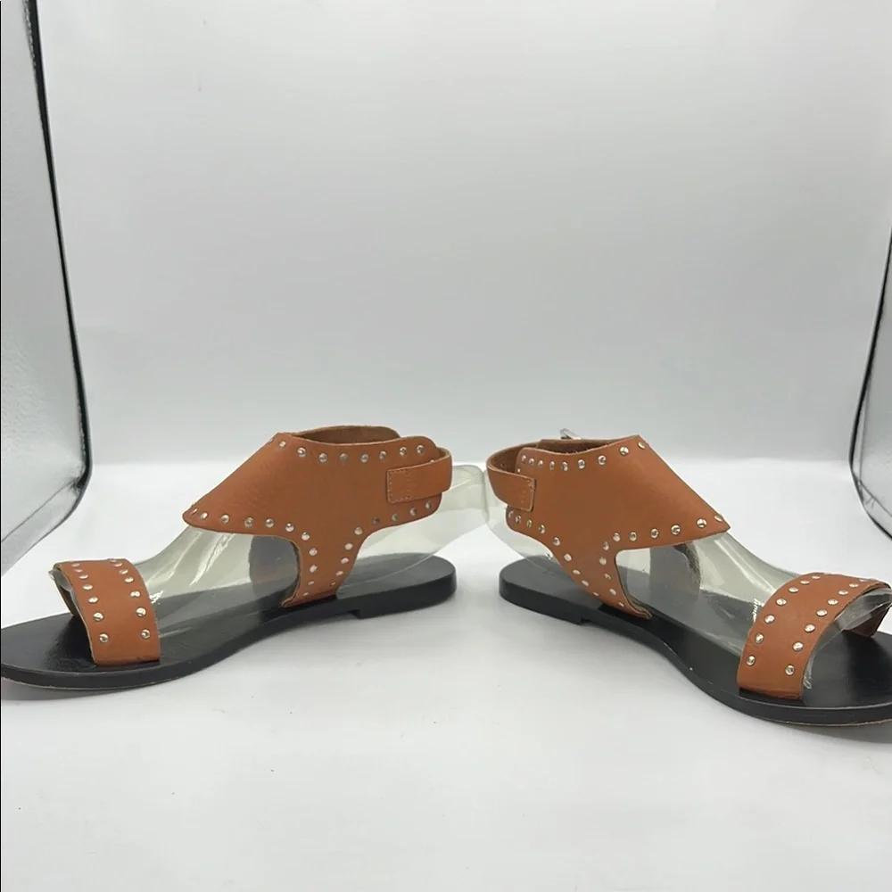 Sol Sana‎ Sz 7 Brown Silver Studded Sandals Boho